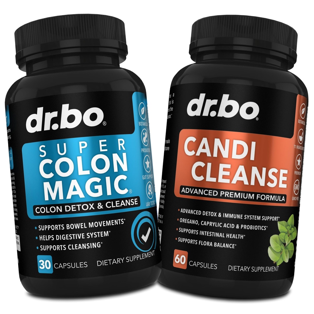 Colon Cleanser Detox & Candi Cleanse Pills - 15 dages Colon Cleanse Pills med Probiotiske & Oregano Support Kapsel Acid Complex til Gut tarm Movement, Poop Intestinal Mave Bloating