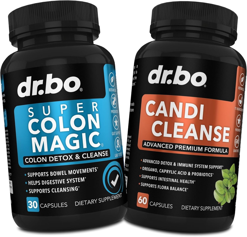 Colon Cleanser Detox & Candi Cleanse Pills - 15 dages Colon Cleanse Pills med Probiotiske & Oregano Support Kapsel Acid Complex til Gut tarm Movement, Poop Intestinal Mave Bloating
