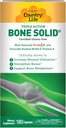 Country Life Bone Solid - Bone Health Supplement med mikrokrystallinsk Hydroxyapatit (MCHA), Calcium, Magnesium, Zink, Vitaminer K2 & D3 for Forbedret Knoglestyrke & Metabolisme - 180 kapsler