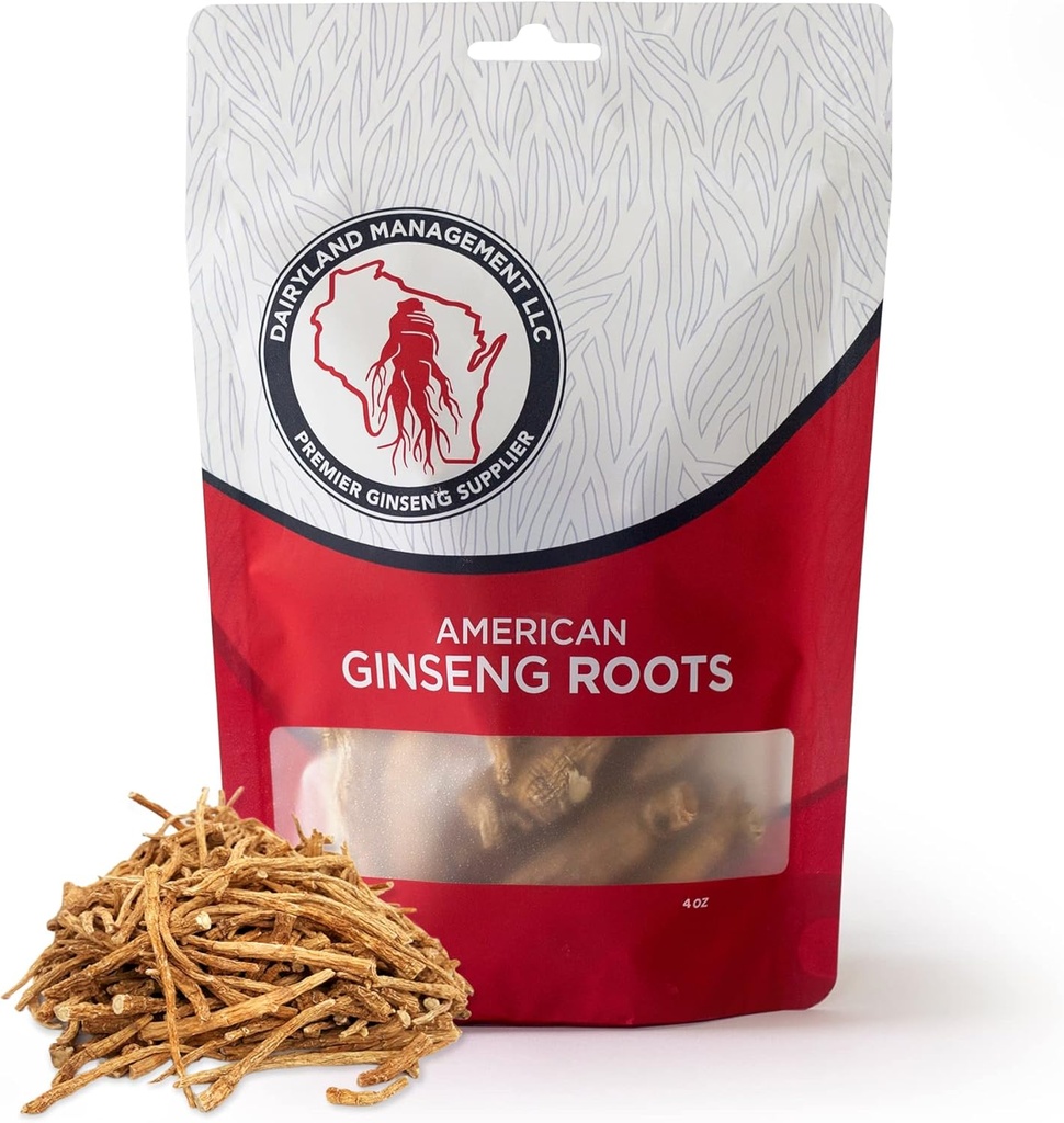 Dairyland American Ginseng Roots Prongs - 4 oz Pack of Wisconsin Ginseng Root - Non-GMO, Gluten Free Whole Ginseng - Brug denne herbal supplement i suppe, te, Congee