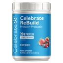 Celebrate Vitamins Rebuild Protein Powder with Probiotics & Prebiotics - 20g Whey Isolate Protein, High Fiber, for Post Bariatric Surgery Patients - Berry Burst (15 Servings)