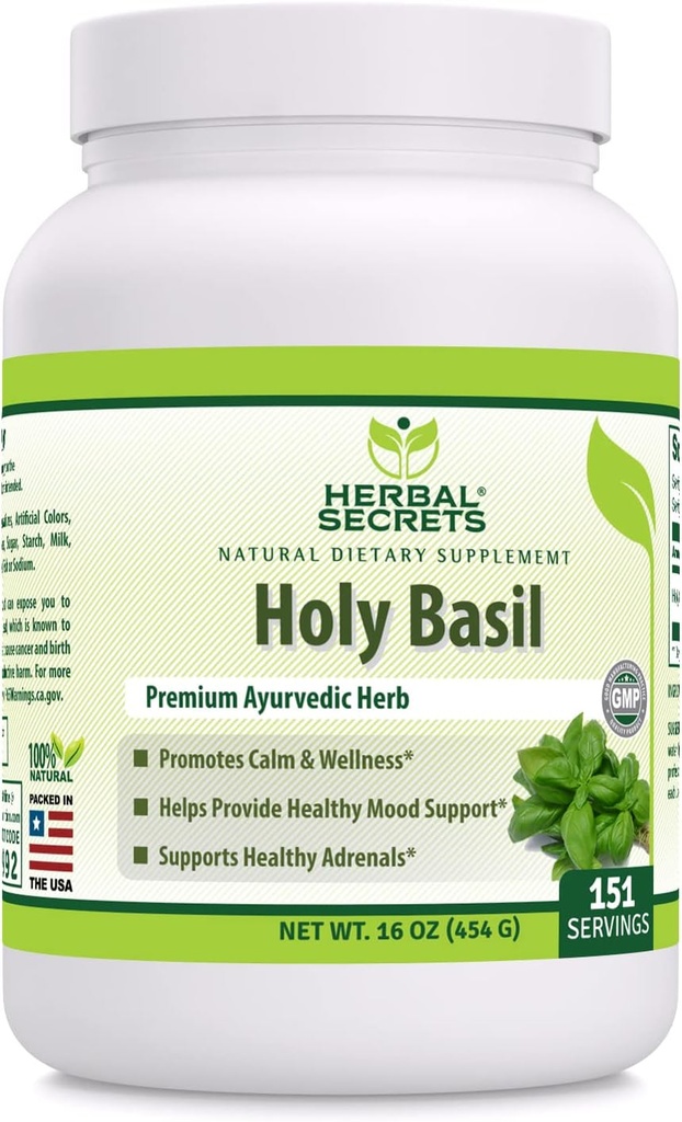 Urtehemmeligheder Holy Basil Powder Supplement øb 124; 454 G øb 124; 3 G Per Serving Supplement 124; Non- GMO Note 124; Gluten- Free