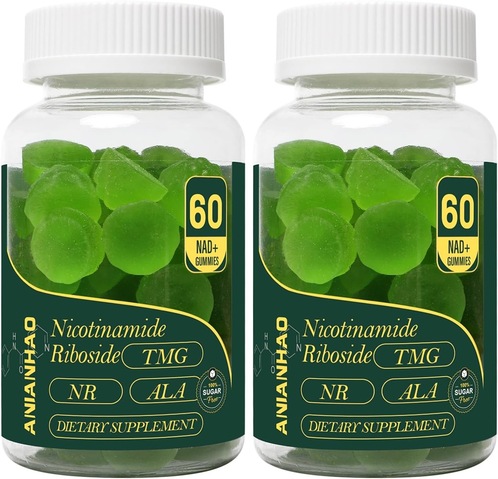 NAD + Sugar Free Gummies 1500mg, 60 Gummies, True NAD + & Resveratrol Understøtter Anti- Aging, Antioxidant Support, Metabolisme & Energy Boost (2 Måned Supply)