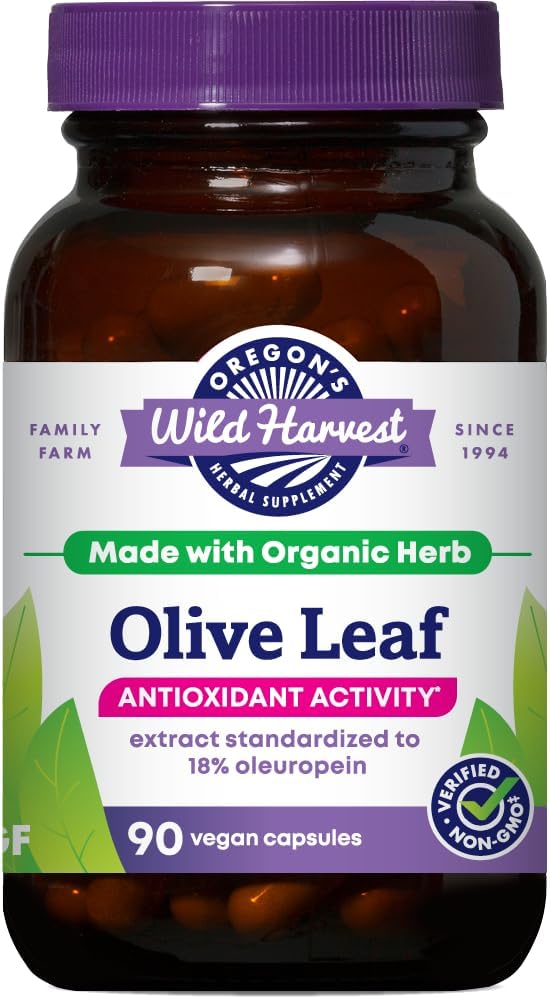 Oregon 's Wild Høst, Olive Leaf Supplement, Antioxidant Support, 350 mg, 90 Greve