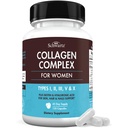 BioSchwartz Hydrolyzed Collagen Peptid Capsules - Multi Collagen Kosttilskud til kvinder type I, II, III, V, X med vitamin C, Biotin, Keratin og Hyaluronsyre til hud, hår og negle - 135ct