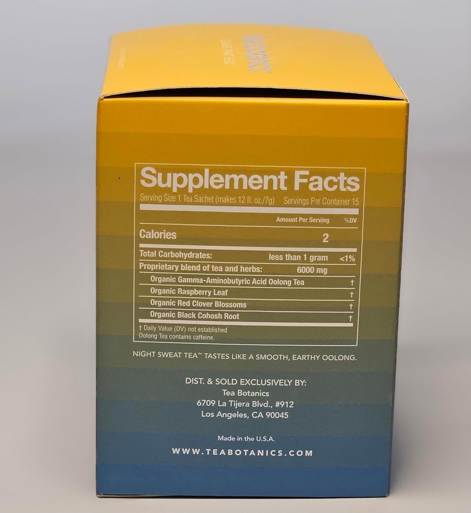 Night Sweat Tea – Powerful, Organic, Relief for Night Sweats, SLEEPLESSNESS, Mood, Helps Support Hormone Balance Leading UP to and Including Menopause* (15 Day Supply)