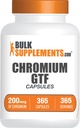 BulkSupplements.com Chrom GTF Kapsler - Mineral Supplement, GTF Chrom 200mcg - Gluten Free, 1 Kapsel per Serving, 365 Kapsler (pakning med 1)