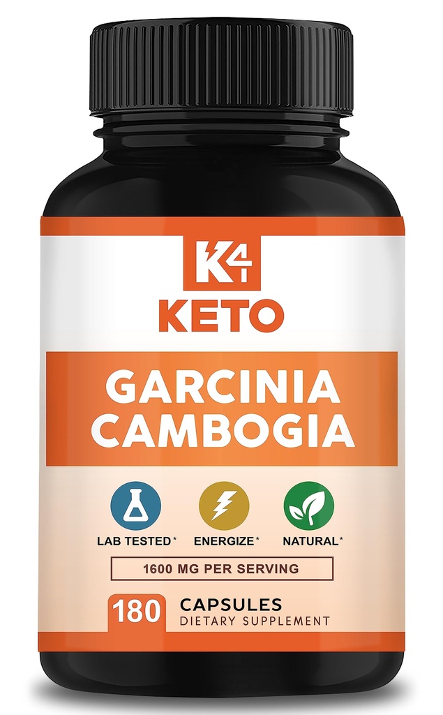 Garcinia Cambogia 1600 mg (180 kapsler) - Pure Natural Extract Supplement Pills - Standardized Garcinia Cambogia Alternativ til dråber, Gummies, Flydende, Tea & Powder
