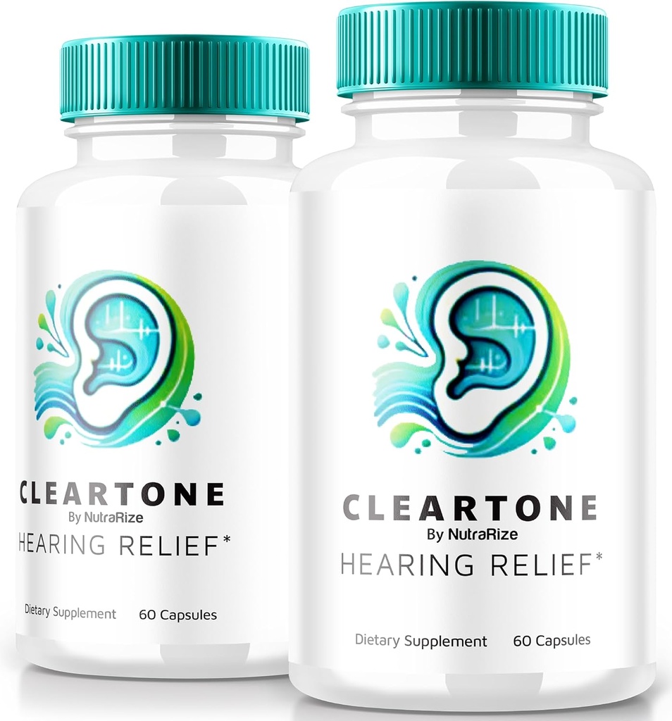 NutraRize (2 Pack) ClearTone Tinnitus, Clear Tone piller til hørelse, ClearTone piller supplement for total øre sundhed, Official Auditory Support Capsules, ClearTones anmeldelse (120 Kapsler)