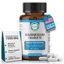 Natural Magnesium Taurate Supplement 1500 mg med 90 kapsler - 30 dages levering til søvnstøtte, hjerte sundhed, afslapning, blodtryksbalance, og energi boost