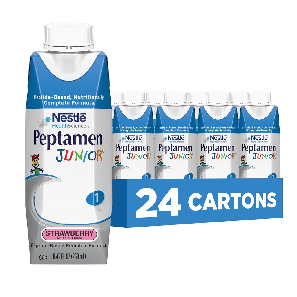 Peptamen Junior Supplement, Strawberry, 8.45 Fluid Ounce, Pack of 24