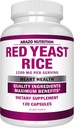 Arazo Nutrition Red Yeast Rice Extract 1200 MG – Citrinin Free Supplement – Vegetarian 120 Capsules