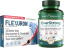 Renhed produkter Bundle - Flexuron Fælles Formel + EverStrong tabletter - Flexuron - Krill Oil, Hyaluronsyre + Astaxanthin - EverStrong- Muscle Matrix Blend w / Creatin, Kaffefrugt ekstrakt + mere