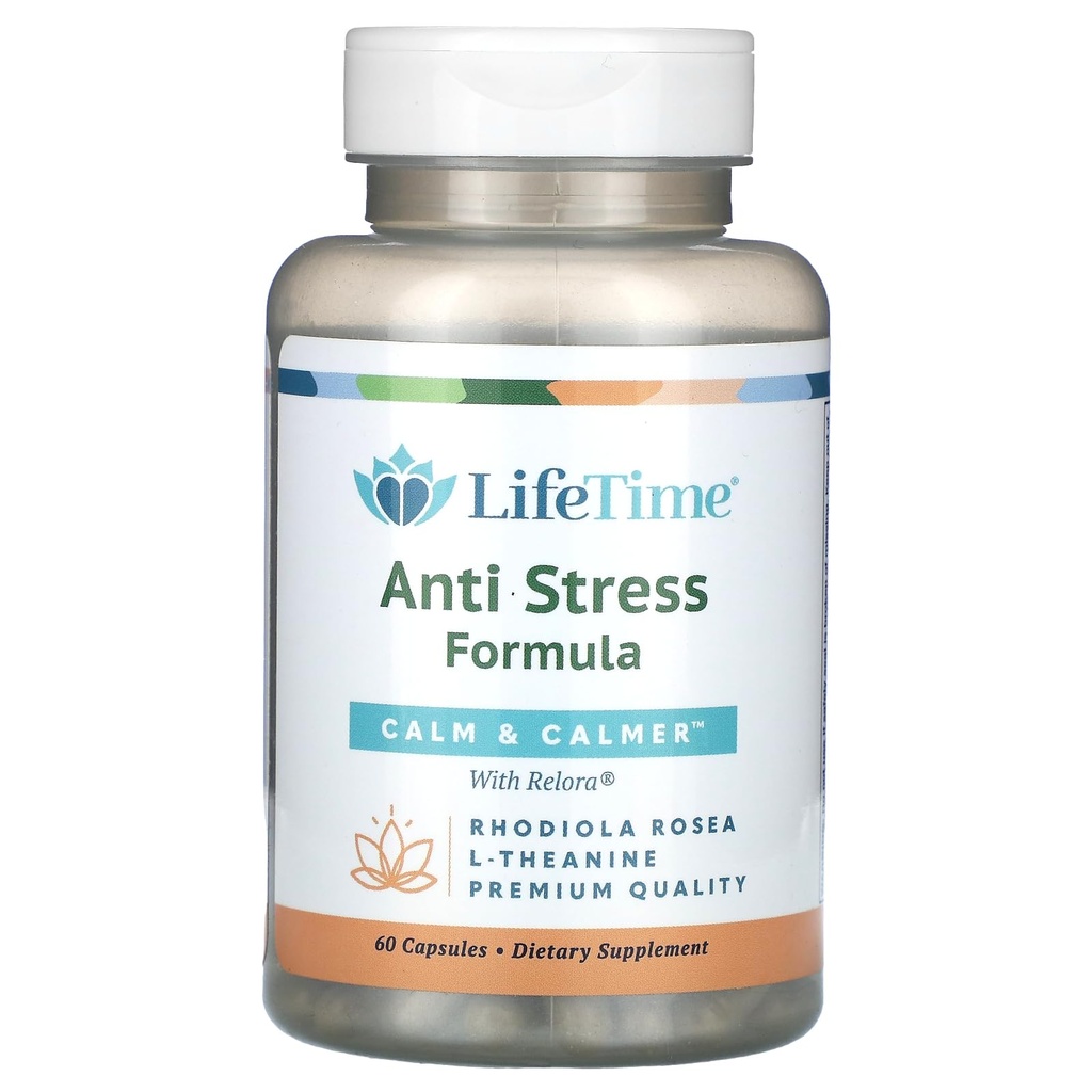 LIFETIME rolig & Calmer Anti- Stress Formel 124; w / Rhodiola Rosea & relora; 124; til at hjælpe lette & rolig sind; 124; Energi & Fokus; 124; 60 kapsler