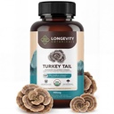 Organic Turkey Tail Mushroom Kapsler Supplement (120) - 124; Pure Fruiting Body 10: 1 High Strength Extract 124; 50% Beta- D Glucans - 124; 9,000mg rå Ækvivalent Per Serving - 124; Immun-, Gut & Microbiome Support