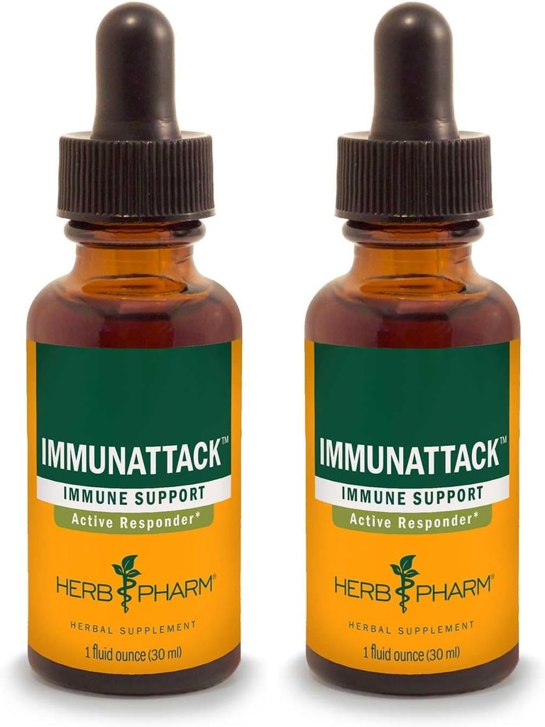 Herb Pharm Immunattack Liquid Herbal Formel til immunsystemet Support - 1 Ounce (FIMAT01) (pakke af 2)