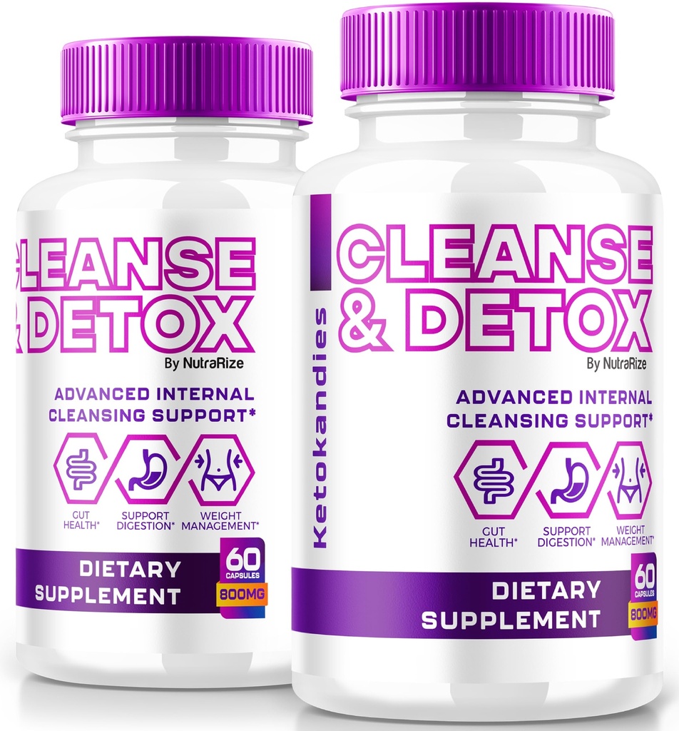 (2 Pack) Ketokandies Cleanse & Detox kapsler, Advanced Intern Cleansing Support for Sund Vægttab, All- Natural Formel for Cleanse and Detox, Keto Kandies Pastillas Anmeldelser (120 Kapsler)