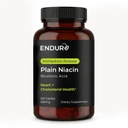Endur Plain Niacin (Nicotinsyre), Heart Health & Sund Cholesterol Balance Supplement, Immediate- Release Formel, Gluten Free, 500mg (100 tabletter)