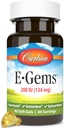 Carlson E- Gems 200 IE (134 mg), Natural- Source Vitamin E, Optimal Wellness, 90 Soft Gels
