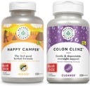 Natural Balance Happy Camper og Colon Clenz Bundle - FeelGood Support Plus Herbal Colon Cleanse og Detox - 60- dag garanti - 75 / 150 Servering, 150 / 150 VegCaps