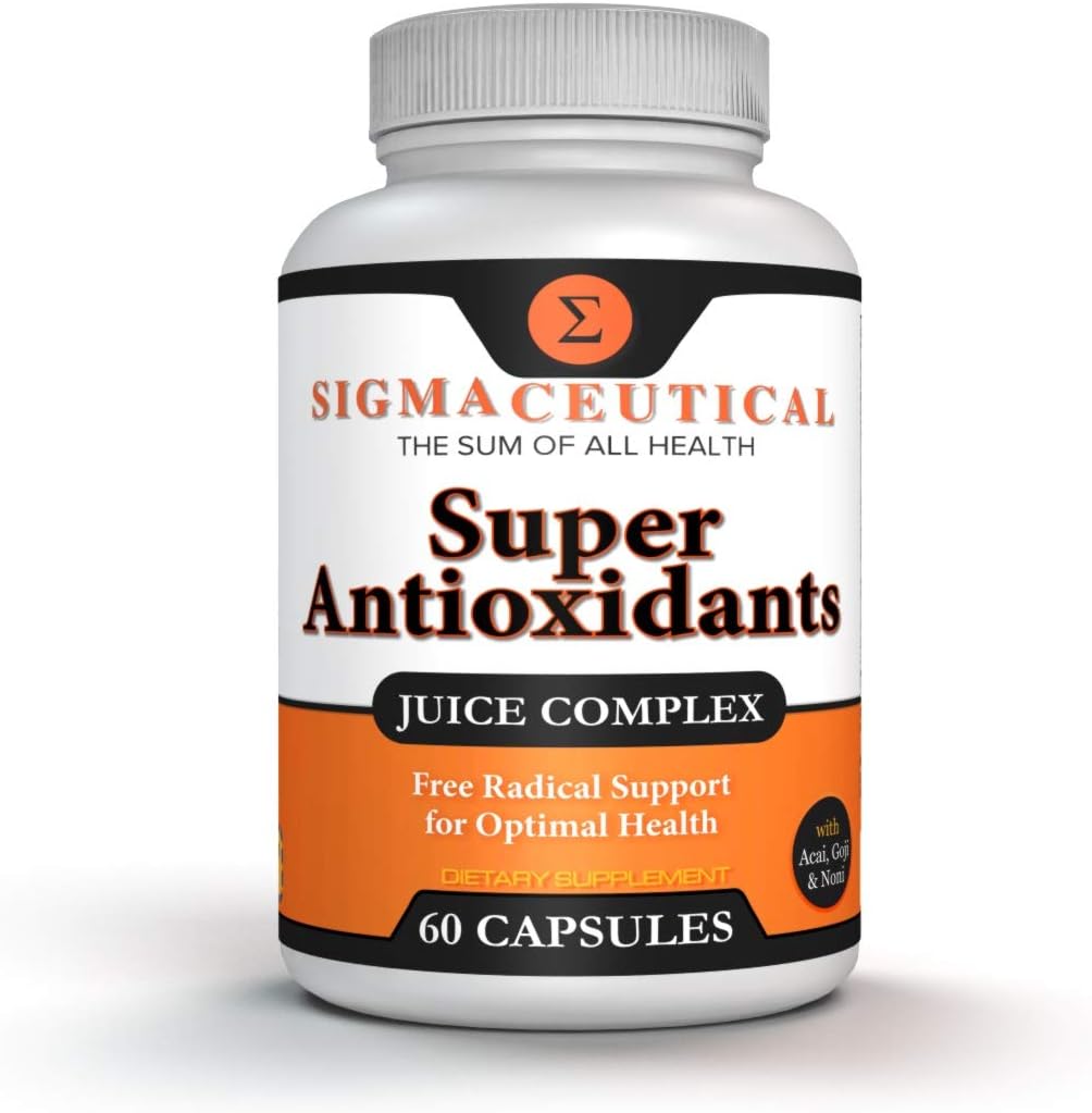 Super antioxidant kapsler - 6 Superfruit Blend med Goji Berry, Acai, Resveratrol for immunforsvar - Hud Sundhed & Daglig Wellness - 60 Greve Made i USA