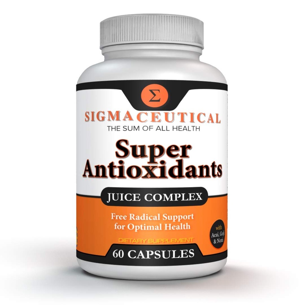 Super antioxidant kapsler - 6 Superfruit Blend med Goji Berry, Acai, Resveratrol for immunforsvar - Hud Sundhed & Daglig Wellness - 60 Greve Made i USA