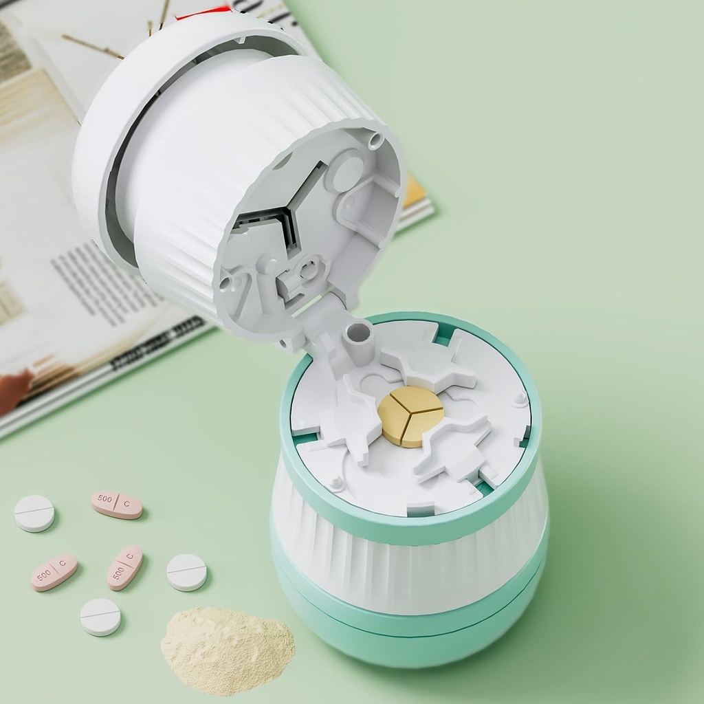 Pill Cutter - Pill Splitter with Stainless Steel Blade for Cutting Small Pills or Large Pills in one Third, Pill Cutter 1/3, Suitable for Cuting Vitamins, Tablets (1-3 Green)