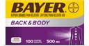 Bayer Back & Body Extra Strength Aspirin, 500 mg overtrukne tabletter, hurtig lindring på stedet for smerte, smertelindring med 32.5mg koffein, 100 greve
