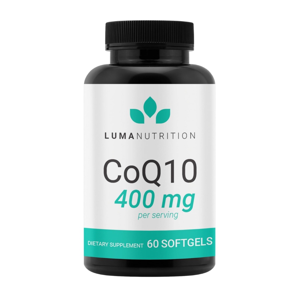 Luma Nutrition CoQ10 400mg Softgels - High- Absorption Coenzym Q10 - Co Q- 10 200mg / 400mg Per Serving - Heart Health - 60 Liquid Softgels