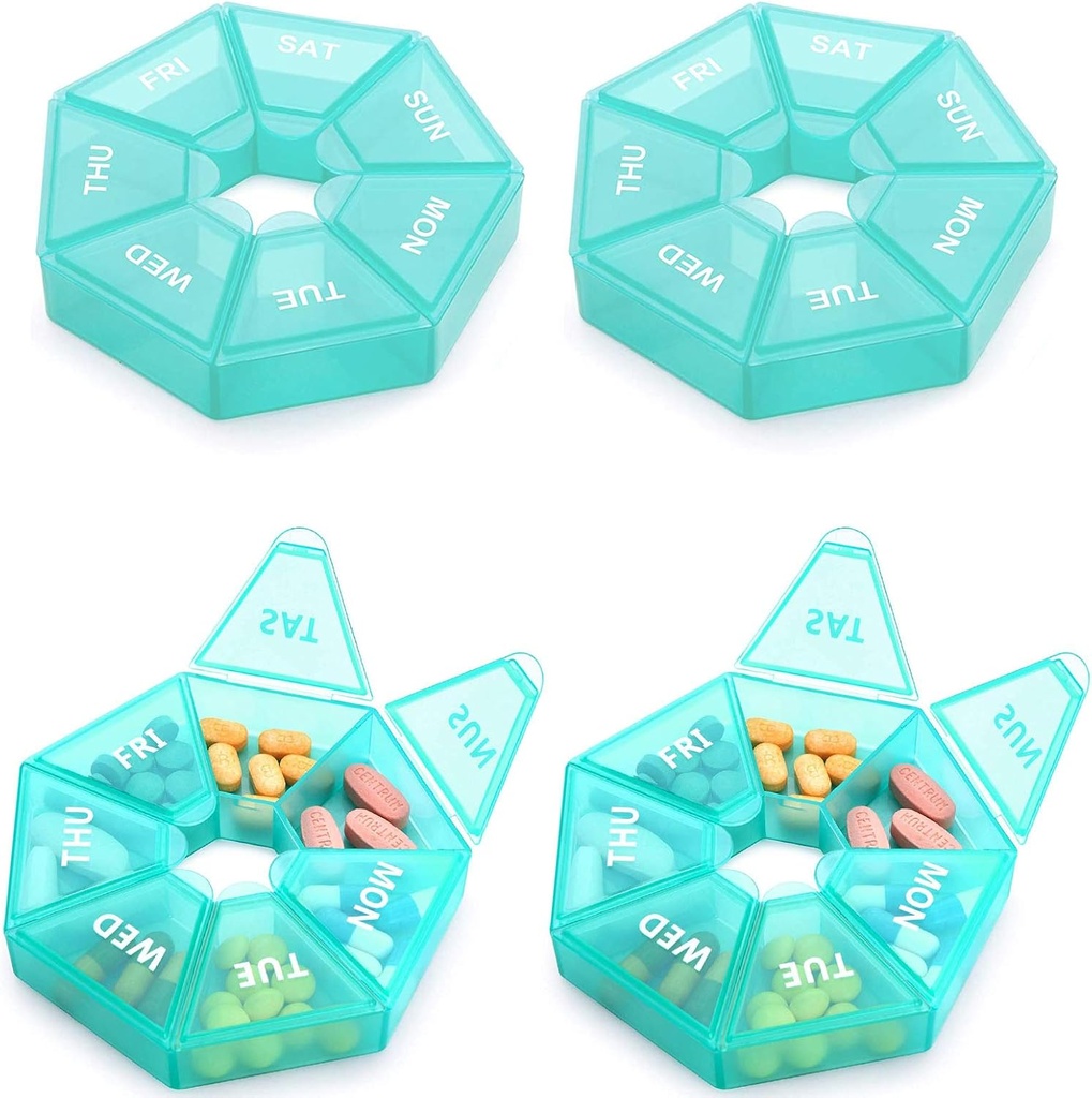 Ugentlig Pill Organizer Stor 7 dages Pill Box Organizer Daglig medicin sag for Vitamin Fish Oil Pills Kosttilskud Gigt Venlig