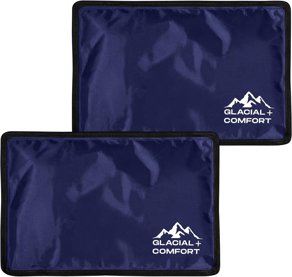Glacial Comfort Gel Ice Pack til Rygsmerter - (12 "x 8") Genanvendelige Cold Pads til Hip, Knee, Skulderskader, Muscle Strops, Migræne & Postpartum Inddrivelse med Flex Teknologi - Efter kirurgi.
