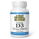 Natural Factors, Vitamin D3, 5,000 IU, Supports Joint, Bone & Immune Health, 240 Count (Pack of 1)
