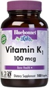 Bluebonnet Vitamin K1 100 mcg Understøtter Bone Sundhed - Phylloquinon Krystallinske vitamin K tillæg - Non-GMO, Kosher Certificeret, Gluten- Free, Dairy- Free - 100 Vegan Caplets