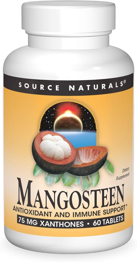 Source Naturals Mangosteen, Antioxidant og immunforsvar *, 75 mg Xanthoner - 60 tabletter