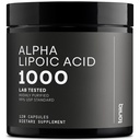 Toniiq 1000mg Ultra High Strength Alpha Lipoic Acid Capsules - Meget renset 99% + USP Standard - 120 Kapsler ALA supplement