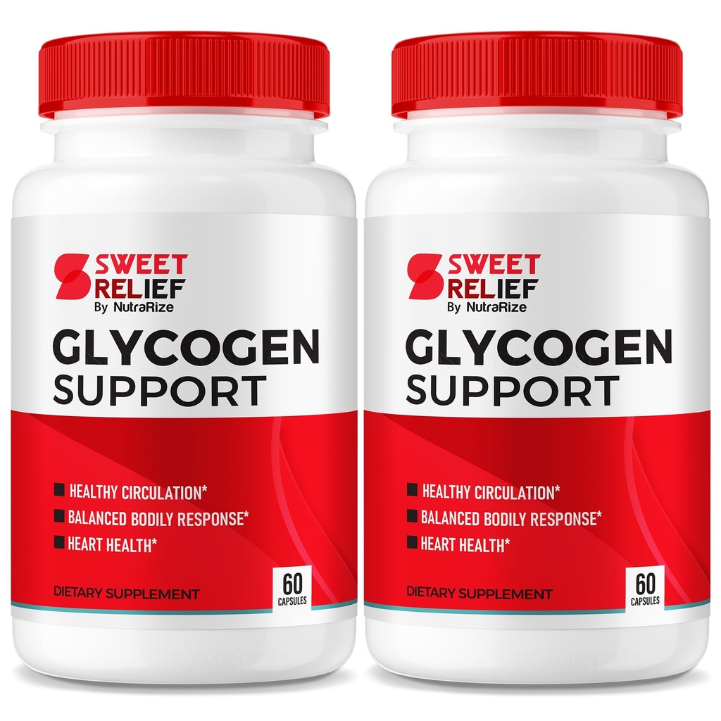 NutraRize (pakke af 2) Sweet Relief Glycogen Support - Fælles Support & Blood Vessel Cleaner, Detox Support, Glycogen Kapsler Glyco Optimizer Cleanse Restore (120 Kapsler)