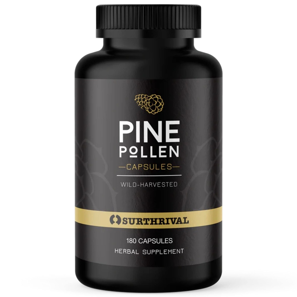 Surthrival: Pine Pollen Powder Kapsler (180 Greve), Wild Hartered, Energi & Endurance Genoprettelse