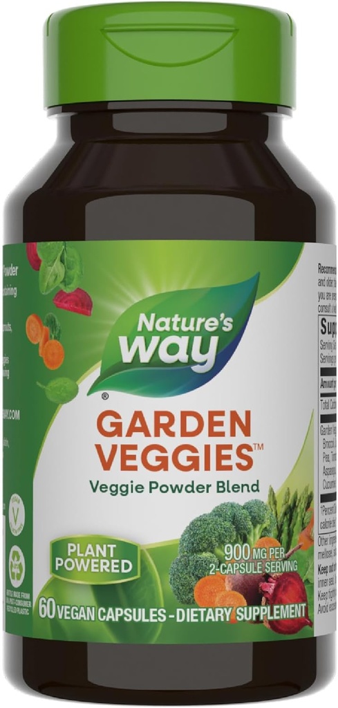 Nature 's Way Garden Veggies, Veggie Powder Blend, 900 mg per 2 - Capsule Serving, 60 Vegan Kapsler (Packaging May Vary)