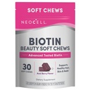 NeoCell Biotin Beauty Soft Chews, For sund hud, hår, negle, energistøtte supplement, Acai Berry Flavor, Soft Chews, 30 Greve, 1 Bag