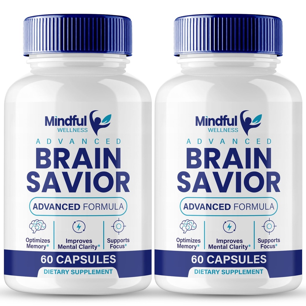 Brain Savior Brain Kosttilskud til hukommelse og fokus kapsler, BrainSavior Advanced Formel Brain Health Support - Maksimal styrke Nootropics Brain-Savior Alle naturlige support anmeldelser (2 Pack)