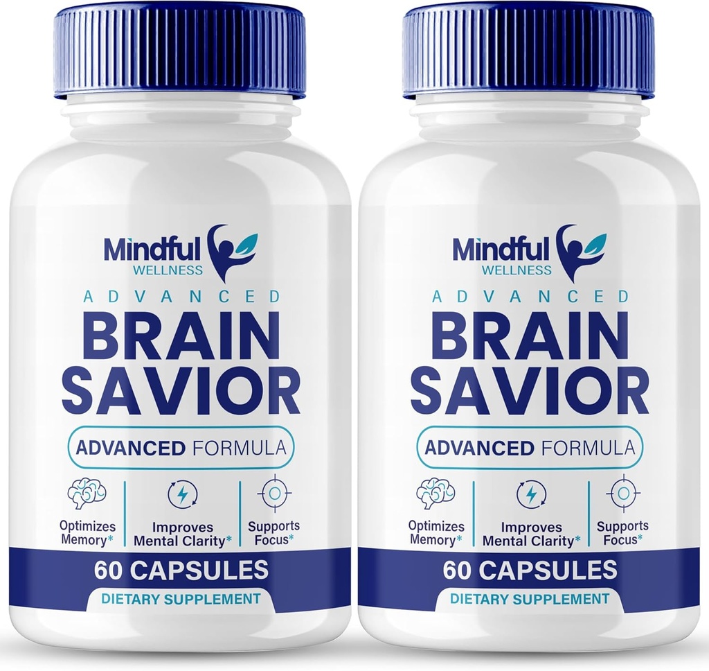Brain Savior Brain Kosttilskud til hukommelse og fokus kapsler, BrainSavior Advanced Formel Brain Health Support - Maksimal styrke Nootropics Brain-Savior Alle naturlige support anmeldelser (2 Pack)