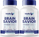Brain Savior Brain Kosttilskud til hukommelse og fokus kapsler, BrainSavior Advanced Formel Brain Health Support - Maksimal styrke Nootropics Brain-Savior Alle naturlige support anmeldelser (2 Pack)