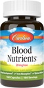 Carlson - Blood Nutrients, 28 mg Jern, Blood Development, Iron Absorption & Optimal Wellness, 180 Kapsler