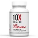 10X Sundhed MIC Chrom Kosttilskud - 60 kapsler - Indeholder Cholin Inositol & L Methionin - Mineral Kosttilskud til daglig ernæring - Chrom, L- methionin, Cholin Kosttilskud