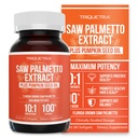 Saw Palmetto Extract - 10X Potency, Pharmaceutical Grade Strength - Plus Græskar Seed Oil - Understøtter Prostata sundhed, Relieves vandladning spørgsmål, Understøtter hårvækst, DHT Blocker - 60 Softgels