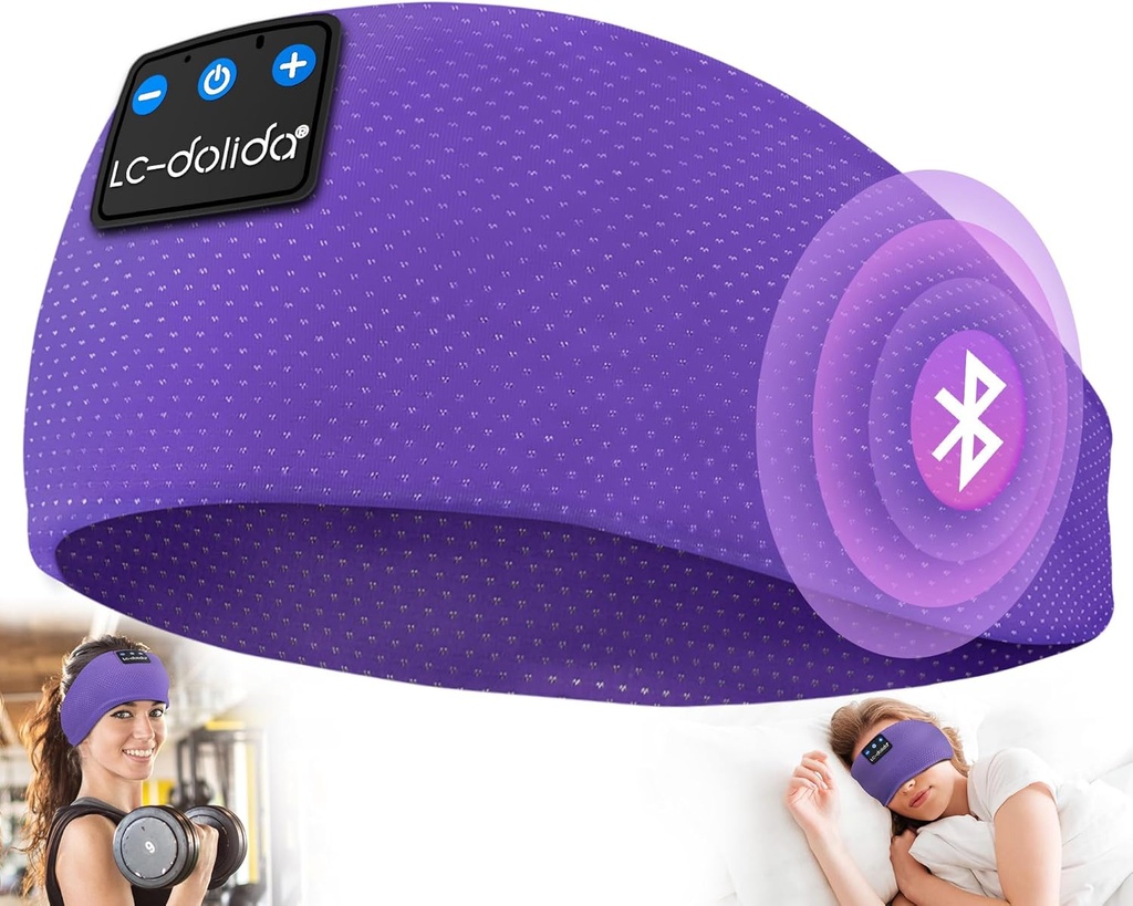 LC- dolida søvnhovedtelefoner Bluetooth 5.4, Headband hovedtelefoner Earless, Sovemaske til søvn, Sport, Gaver, træning, jogging, Yoga, Insomnia, Air Travel, Meditation