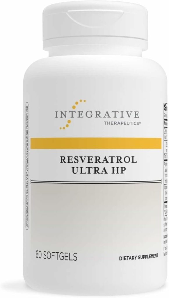 Integrative Therapeutics Resveratrol Ultra HP - Heart Health Support Supplement for Daily Antioxidant Support*- Once-Daily, Non-Soy Softgel - Gluten-Free & Dairy-Free - 60 Softgels (60 Servings)
