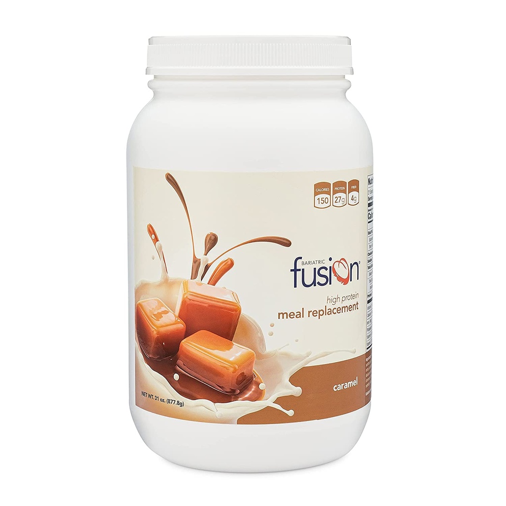 Bariatric Fusion Caramel Meal Erstatning 27g Protein Powder, 21 Servering Tub for Bariatric Kirurgi Patienter, herunder Gastric bypass og Ærme Gastrektomi - Ingen Gluten, Aspartam eller sukker