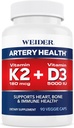 Weider Artery Health Supplement, Vitamin K2 (180mcg) & Vitamin D3 (5000iu), 90 Veggie Kapsler