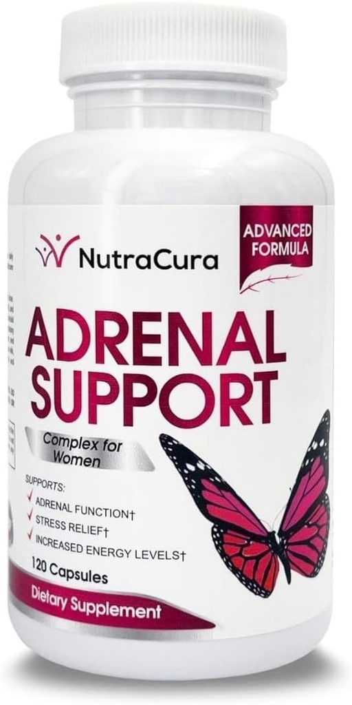 Adrenal Support til kvinder - Adrenal Træthed Supplement - Cortisol Manager - En kompleks formel af naturlige ingredienser, omfatter Ginseng, Tyrosine, Ashwagandha Rhodiola Rosea. 120 Kapsler